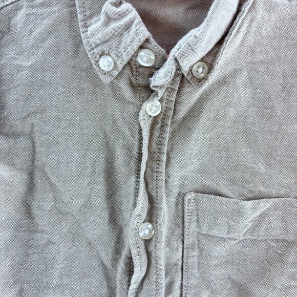 H&M Boys Size 6 Medium Tan Beige Button Down Collared Shirt - Picture 7 of 9